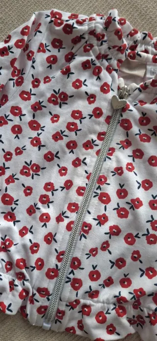 Felpa Chicco bambina fantasia fiori rossi