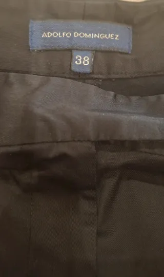 Pantalón Adolfo Domínguez Negro Talla 38