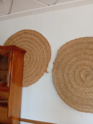 Alfombra redonda de yute tejida