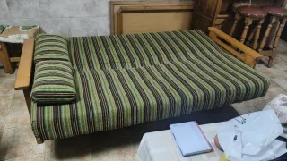 Sofá Cama Madera y Tela