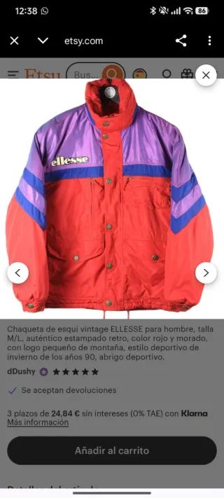 Chaqueta de esquí vintage Ellegse