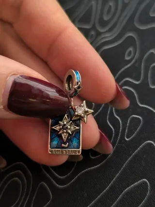 Charm in argento S925,'The Star' Tarocco Smaltato