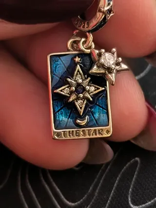 Charm in argento S925,'The Star' Tarocco Smaltato