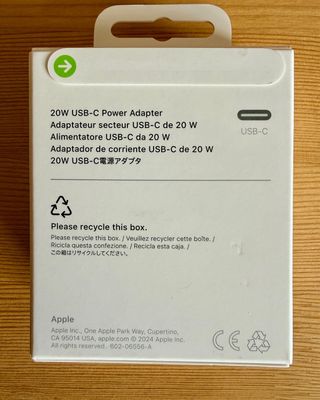 Cargador Apple USB-C 20W