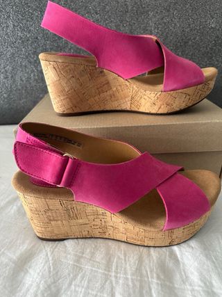 Sandalias piel Clarks Talla 37 Rosa