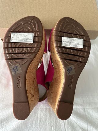 Sandalias piel Clarks Talla 37 Rosa