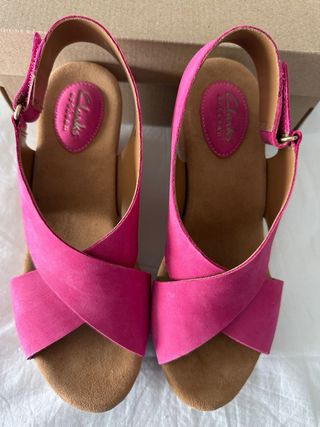 Sandalias piel Clarks Talla 37 Rosa