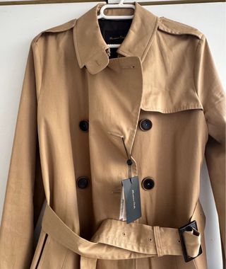 Gabardina Massimo Dutti Mujer Talla S Beige