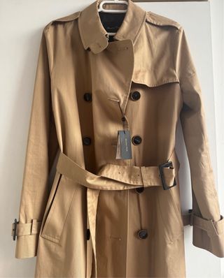 Gabardina Massimo Dutti Mujer Talla S Beige