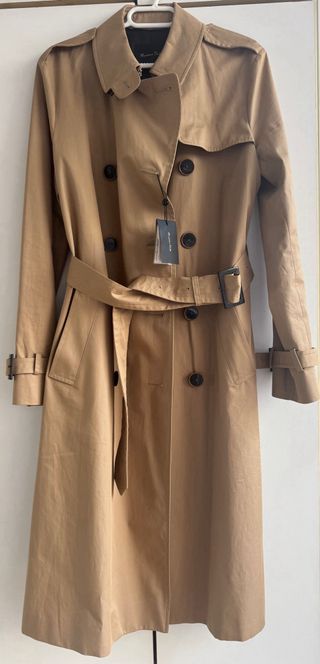 Gabardina Massimo Dutti Mujer Talla S Beige