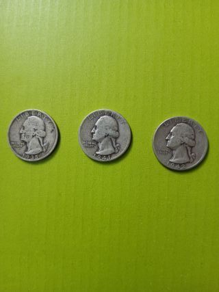 8 Monedas Quarter Dollar 1935-1963