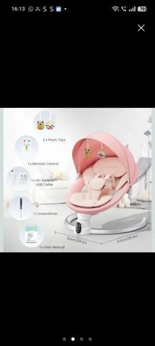 Mecedora para bebé rosa