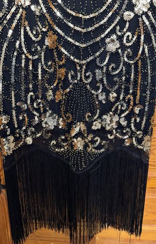 Vestido Gatsby Negro y Dorado