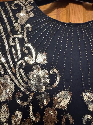 Vestido Gatsby Negro y Dorado