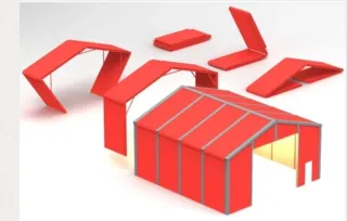 Nave plegable 8 módulos caseta contenedor