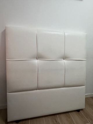 Cabecero de piel blanco 105 cm