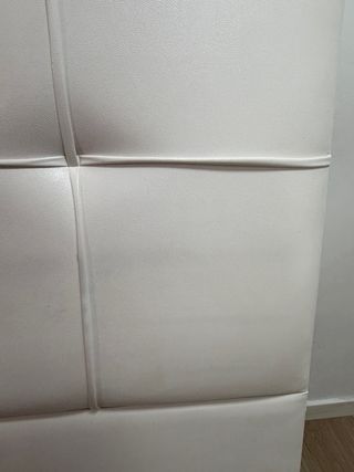 Cabecero de piel blanco 105 cm