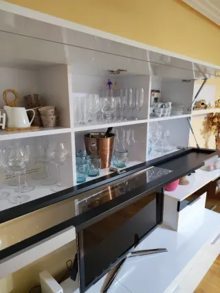 Mueble salón blanco y negro 3,15m