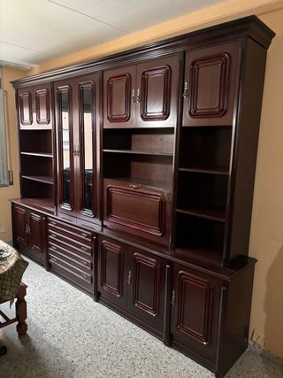 Mueble de madera y cristal vintage