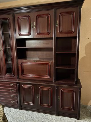 Mueble de madera y cristal vintage