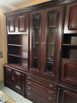 Mueble de madera y cristal vintage