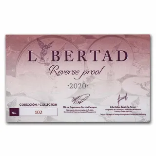 Set Monedas Plata LIBERTAD 2020 REVERSE PROOF 7 Oz