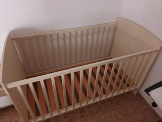 Cuna bebé y colchón 140x74x88