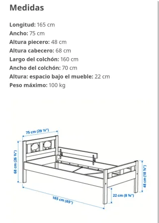 Cama infantil de madera