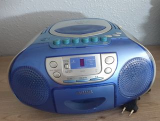 Aiwa CD Radio Cassette Boombox Azul
