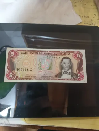 Billete 5 Pesos Oro República Dominicana