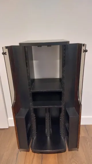 Mueble equipo música madera y cristal