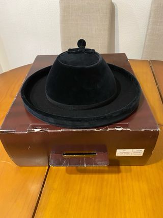 Sombrero Negro Oliver Pons con Adorno Azul