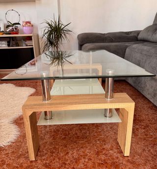 Mesa de centro de cristal