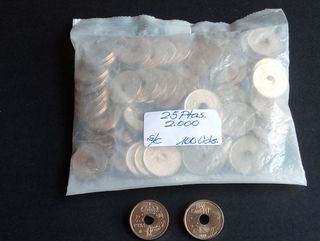 BOLSA 100 MONEDAS 25 Ptas. 2000 S/C. JUAN CARLOS I