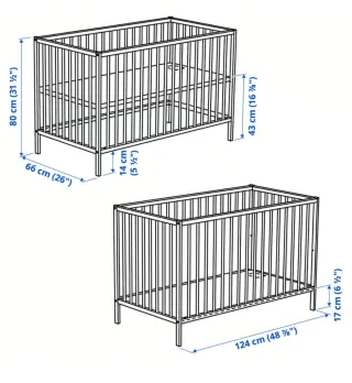 Cuna de madera de Haya + colchón cuna anti asfixia