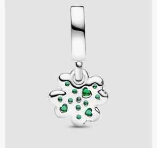 Charm Pandora Trébol Verde y Plata