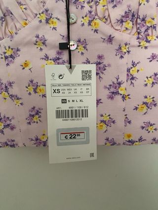 Top floral Zara rosa y morado