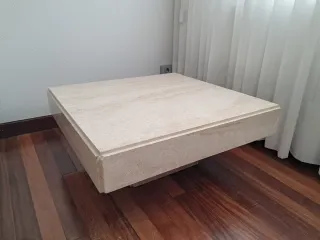Mesa centro mármol travertino cuadrada