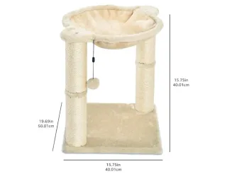 Rascador para gatos con hamaca y juguete