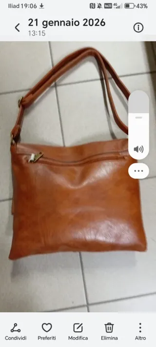 Borsa a tracolla color cuoio