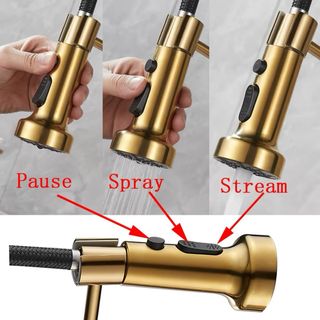 Rubinetto Cucina SkyPanda Oro con Doccetta