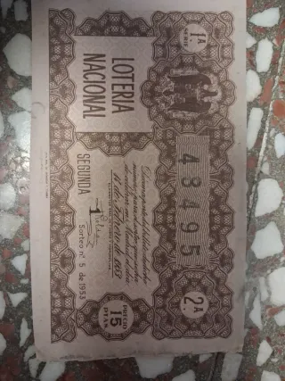 Décimo Lotería antigua
