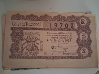 Décimo Lotería antigua