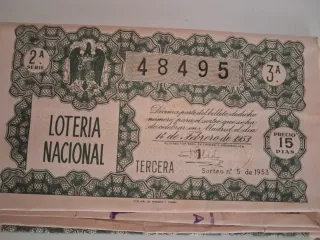 Décimo Lotería antigua