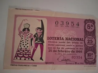 Décimo Lotería antigua