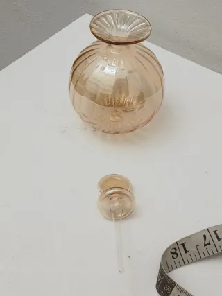 Boccetta in vetro soffiato ambrato