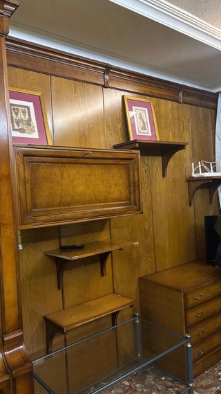 Mueble modular salón con panel pared