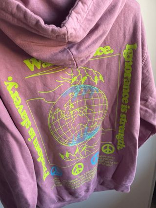 Felpa con cappuccio Happiness viola Tg. S