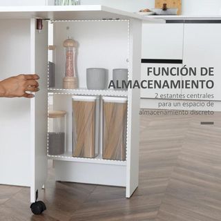 Mesa de Comedor Plegable de Madera Blanco
