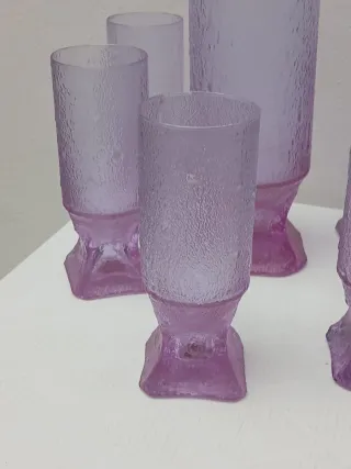 Set Vintage Murano Caraffa e Bicchieri Viola